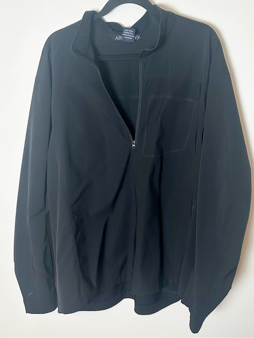 Arc’teryx Vintage Quarter Zip Windbreaker Pullover Black Extra Large